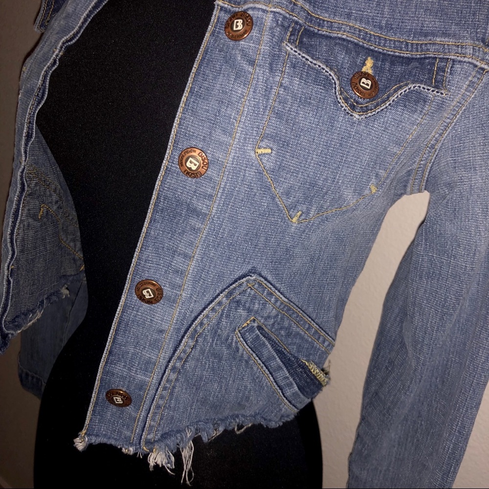 Crop Distressed Denim Jacket